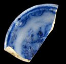 Ladle printed with flow blue floral pattern, from 18BC27, Feature 36.